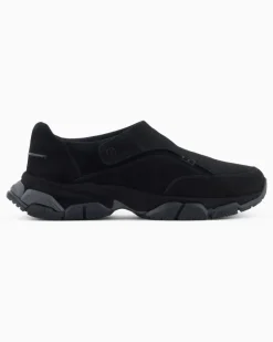 Monkstrap-Sneaker aus Veloursleder Schwarz