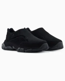 Monkstrap-Sneaker aus Veloursleder Schwarz