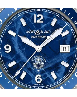 Montblanc 1858 Iced Sea Automatic Date - Blau - Stahl - Keramik - MB129369 - Uhr