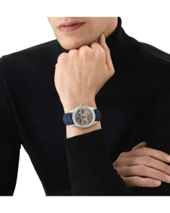 Montblanc 1858 The Unveiled Secret Minerva Monopusher Chronograph Limited Edition - 58 Exemplare - Blau / Silberfarben - STAHL, GRAUGOLD