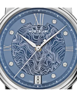 Montblanc Tradition Automatic Date Hellblau - Stahl - MB131296 - Uhr