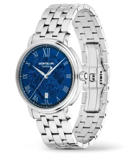 Montblanc Tradition Automatic Date Blau - Stahl - MB131275 - Uhr