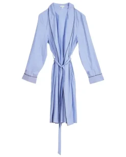 Morgenmantel aus Popeline - Blau