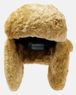 Mütze aus Faux Fur Beige