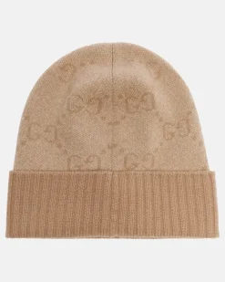 Mütze GG aus einem Kaschmirgemisch Beige
