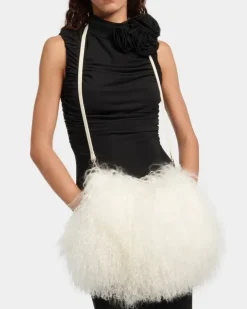 Muff aus Shearling Weiß
