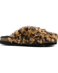 Mules aus Faux Fur - Braun