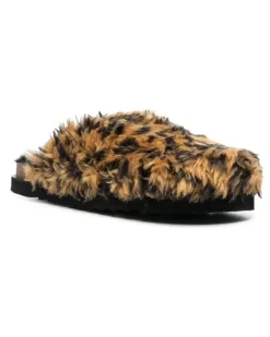 Mules aus Faux Fur - Braun