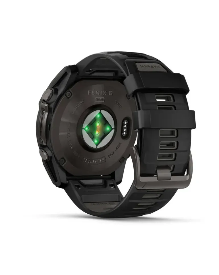 Mulfifunktions-Smartwatch FENIX 8 - 51 mm mit Solarladung Dunkelgrau