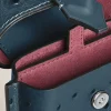 Multifunktionales Etui mit Federdetail aus Leder mit Straußenprägung - Samtblau - Leder - MB220478 - Taschenaccessoires