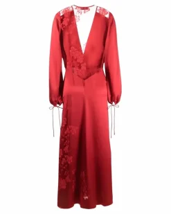 Nachthemd mit blumigem Detail - Rot