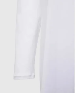 Nachthemd mit unifarbenem Design und Knopfleiste Weiss