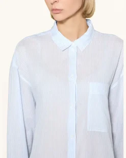 Nachthemd Serie Cotton Stripes blau Hellblau