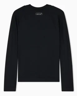 Nahtloses Langarmshirt Ventus Plus mit Rundhalsausschnitt Schwarz