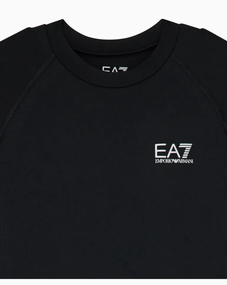 Nahtloses Langarmshirt Ventus Plus mit Rundhalsausschnitt Schwarz