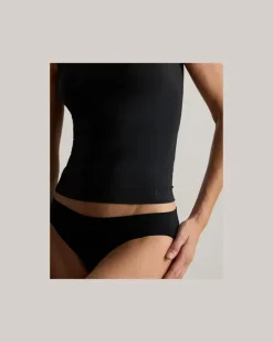 Nahtloses Oberteil mit rundem Ausschnitt Black