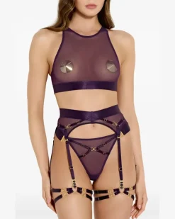Nara Tanga mit Riemen - Violett
