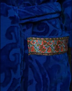 New Tradition Bademantel mit Paisley-Print - Blau