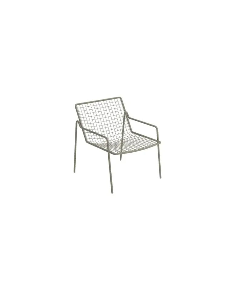 Niedrig stapelbarer Sessel Rio R50 - Grau - Stahl - Designer Anton Cristell