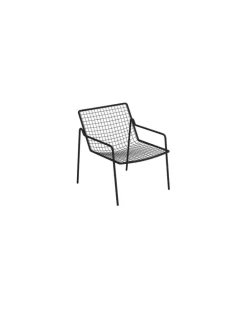 Niedrig stapelbarer Sessel Rio R50 - Schwarz - Stahl - Designer Anton Cristell