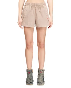 Nylonshorts mit Seitenstreifen - Kurze Hosen - Damen - Braun