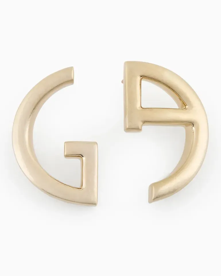 Ohrringe in Form eines GA-Logos Goldfarben