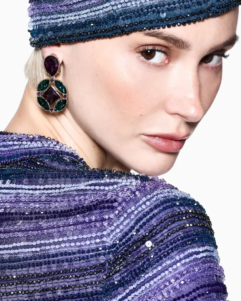 Ohrringe mit Anhängern mit Swarovski-Kristallen GrüN