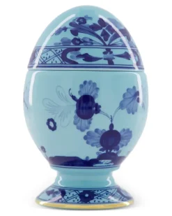 Oriente Italiano Eierbecher mit Blumenprint - Blau