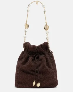 Oséree Bucket-Bag Lumière Small mit Kristallen Braun
