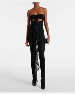 Oséree Catsuit aus Spitze Schwarz