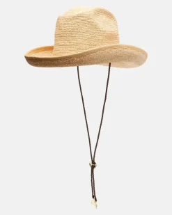 Oséree Verzierter Hut aus Raffiabast Beige