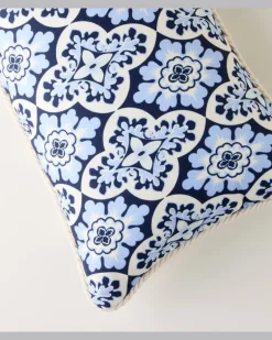Outdoor-Kissen Palazzo Blue aus Baumwolle Blau