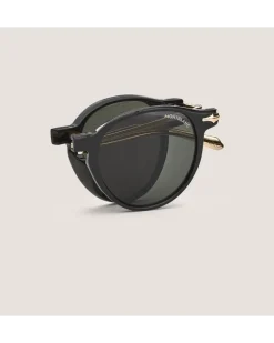 Ovale, faltbare Sonnenbrille mit schwarzem Spritzgussrahmen - - Eingespritzt - MB135569 - Sonnenbrillen