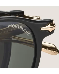Ovale, faltbare Sonnenbrille mit schwarzem Spritzgussrahmen - - Eingespritzt - MB135569 - Sonnenbrillen