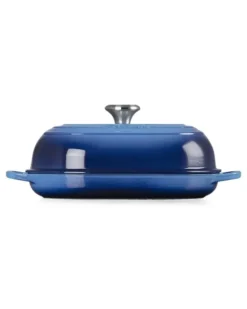Ovale Kasserolle-Schale mit Deckel - Blau
