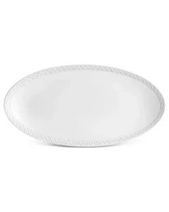 Ovale Neptune Servierplatte (53cm x 30cm) - Weiß