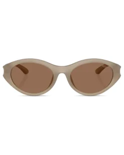 Ovaler Modell Brille - Sonnenbrille - Unisex - Beige