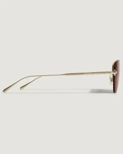Ovale Sonnenbrille mit goldfarbenem Metallrahmen - - Metall - MB135570 - Sonnenbrillen