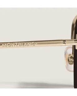 Ovale Sonnenbrille mit goldfarbenem Metallrahmen - - Metall - MB135570 - Sonnenbrillen