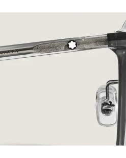 Ovale Sonnenbrille mit grauem Acetatrahmen - - Kunststoff im Spritzgussverfahren - MB135565 - Sonnenbrillen
