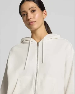 Oversized Sweatjacke aus Baumwoll-Mix Modell 'SOUL Offwhite