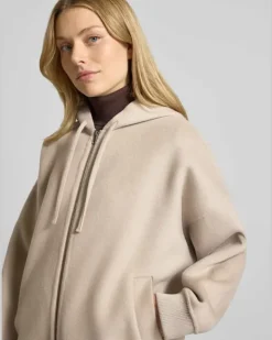 Oversized Sweatjacke aus Woll-Mix Modell 'DUNSTONE Sand