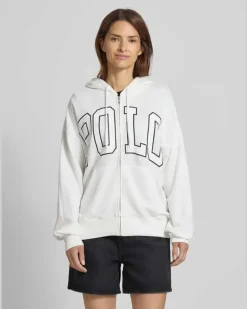 Oversized Sweatjacke mit Reißverschluss Offwhite