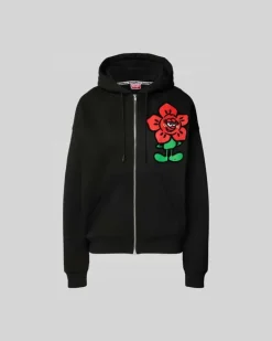 Oversized Sweatjacke mit Reißverschluss Black