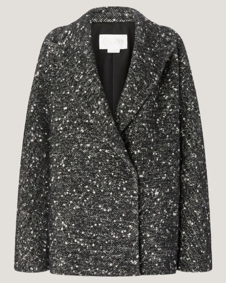 Oversized wool caban Black