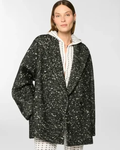 Oversized wool caban Black