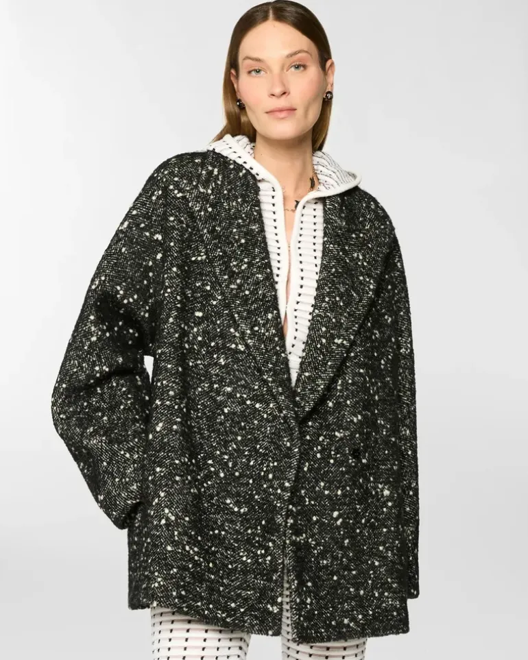 Oversized wool caban Black