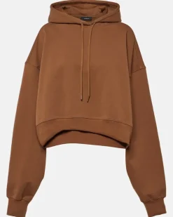 Oversize Hoodie aus Baumwolljersey Braun