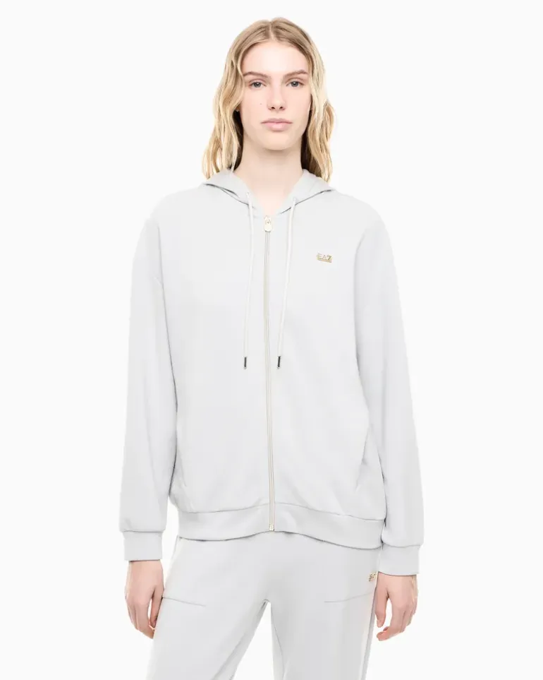 Oversize-Sweatjacke Core Lady Relax mit einer Kapuze Grau