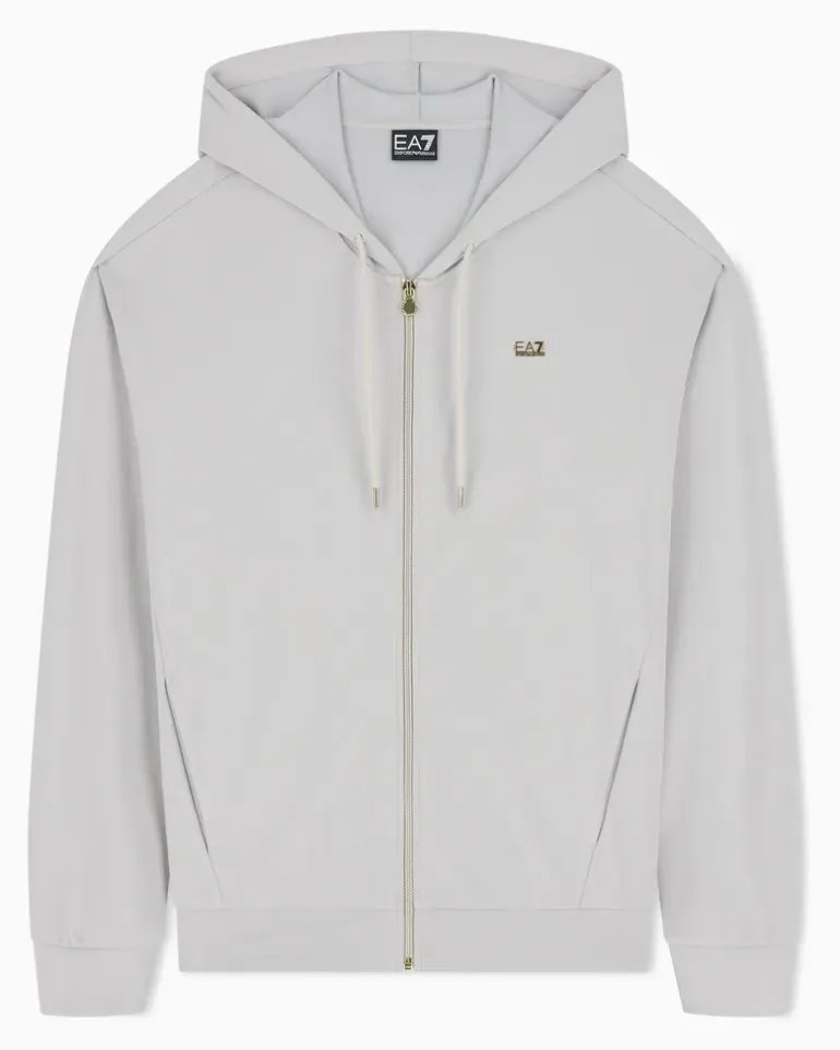 Oversize-Sweatjacke Core Lady Relax mit einer Kapuze Grau